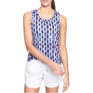 Athleta Breezy Tank Top S Blue Abstract Print Sleeveless Athleisure Women's